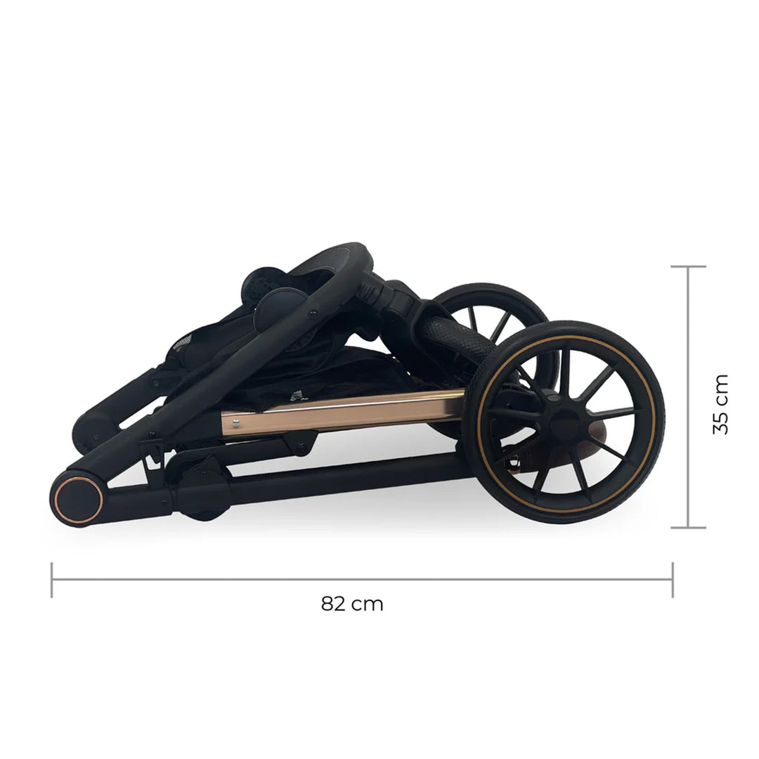 My Babiie Tandem Stroller with Two Car Seats & Bases - MB33