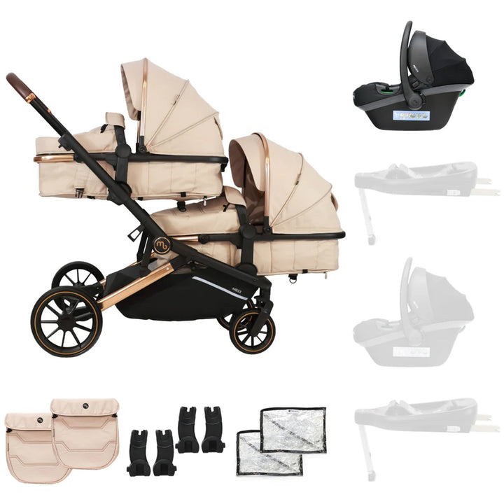 My Babiie Tandem Stroller with Car Seat - MB33