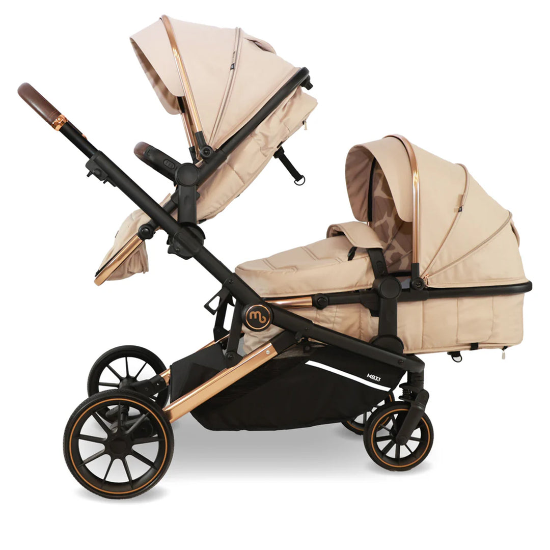 My Babiie Tandem Stroller with Two Car Seats - MB33