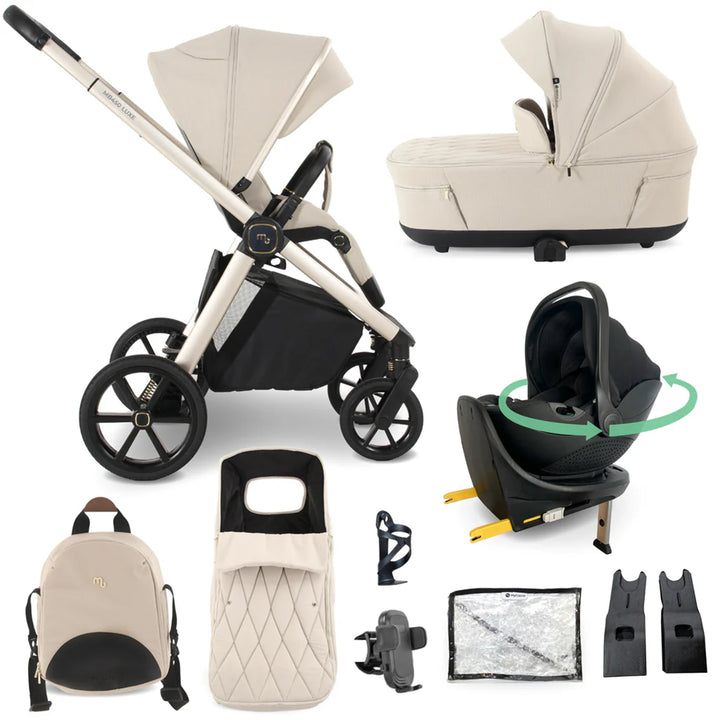 My Babiie 3 in 1 Pushchair, Carrycot, 360 Car Seat & Base - MB450 Luxe