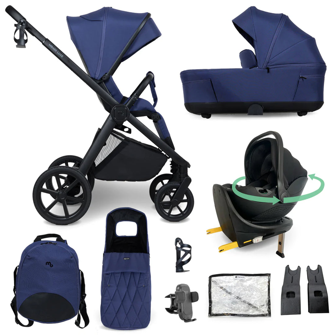My Babiie 3 in 1 Pushchair, Carrycot, 360 Car Seat & Base - MB450 Luxe