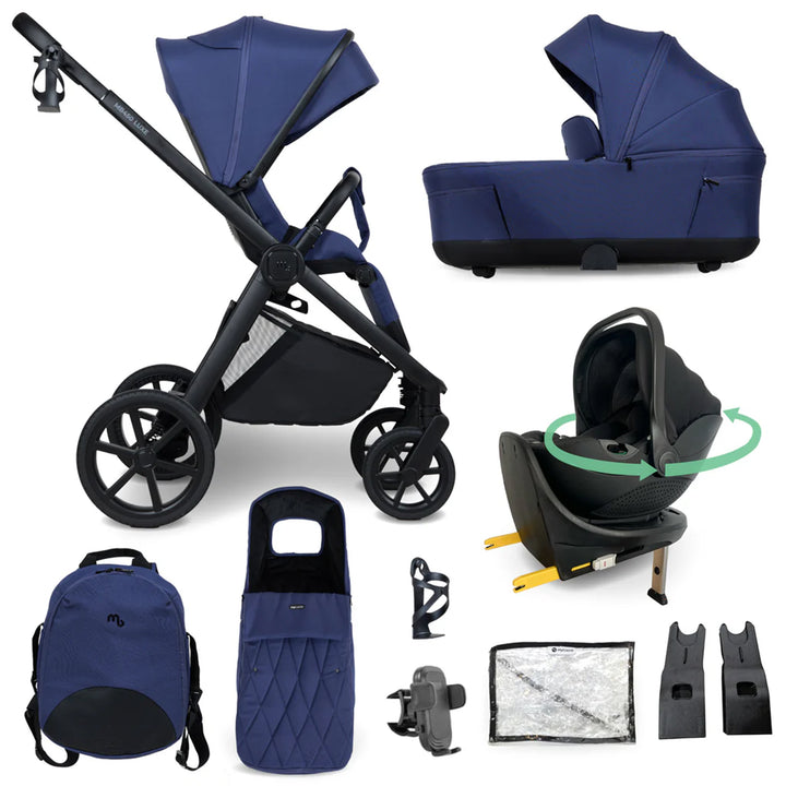 My Babiie 3 in 1 Pushchair, Carrycot, 360 Car Seat & Base - MB450 Luxe