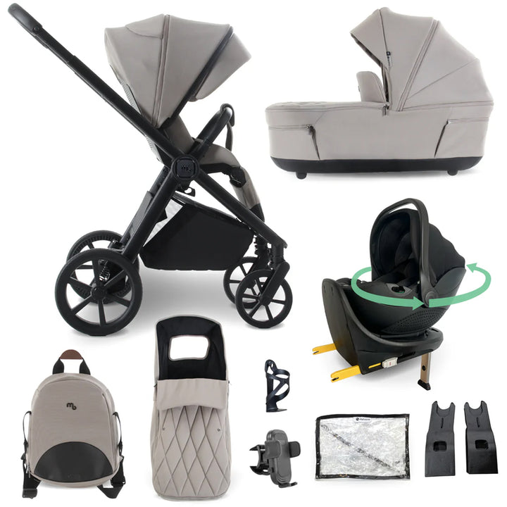 My Babiie 3 in 1 Pushchair, Carrycot, 360 Car Seat & Base - MB450 Luxe