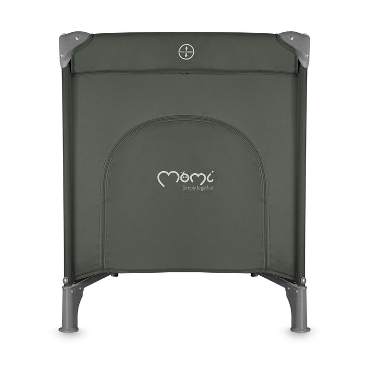 Dark gray baby changing table with 'mommy' branding on a white background