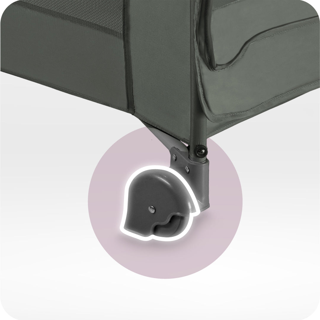 Close-up of a chair wheel on a white background