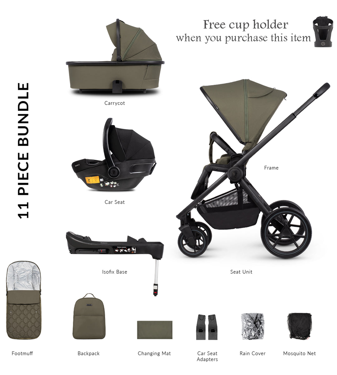 Venicci  Edge 3 in 1 Pushchair with Engo Car Seat & Base