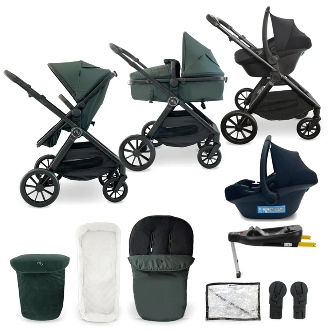 My Babiie 3 in 1 Pushchair & Carrycot Travel System with Base - MB220i