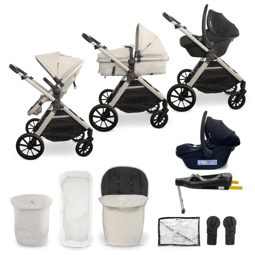 My Babiie 3 in 1 Pushchair & Carrycot Travel System with Base - MB220i