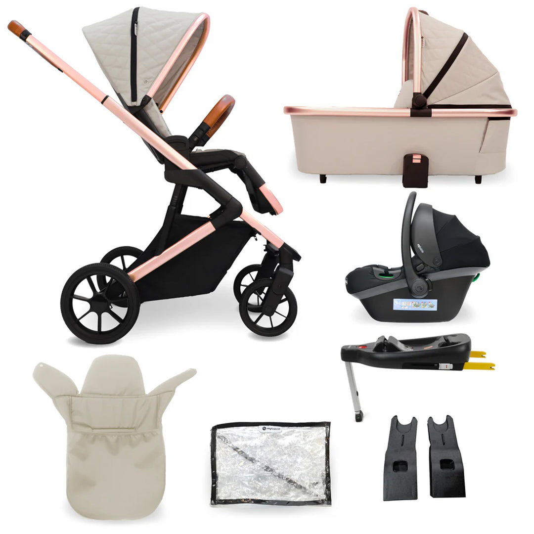 My Babiie Lightweight i-Size Travel System with Car Seat & Base - MB500i