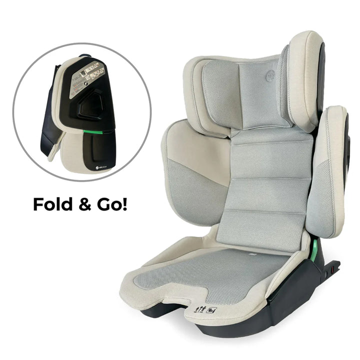 My Babiie i-Size 100-150cm Compact Fold High Back Booster Car Seat - Stone