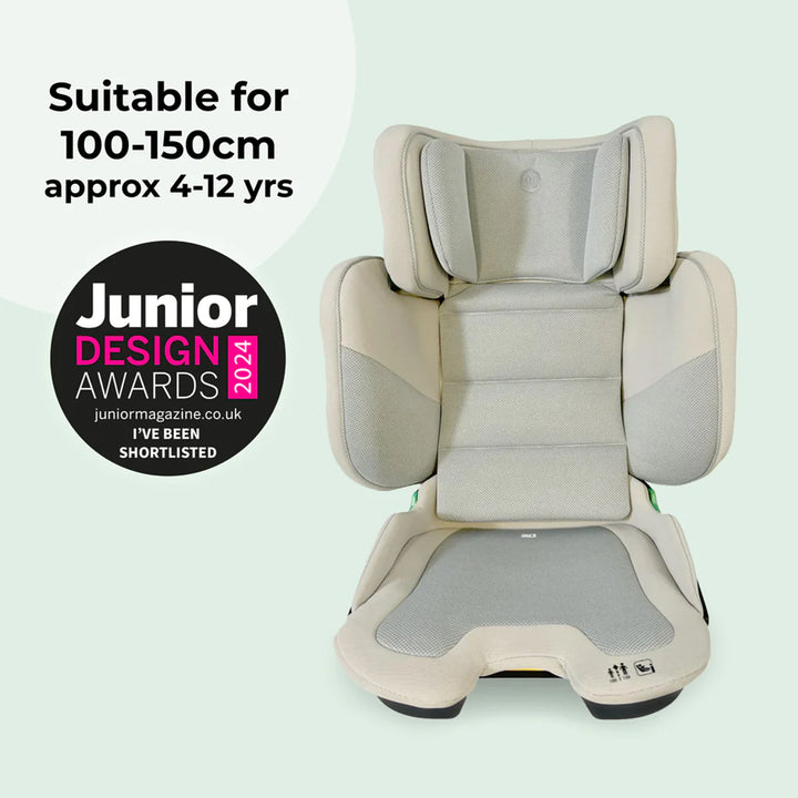 My Babiie i-Size 100-150cm Compact Fold High Back Booster Car Seat - Stone