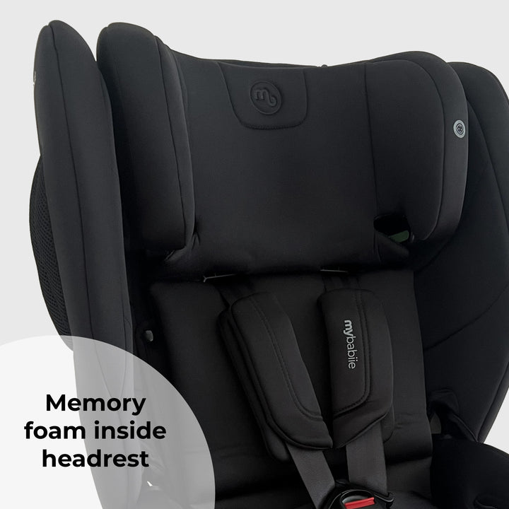 Black car seat with 'Maxi-Cosi' branding on a white background