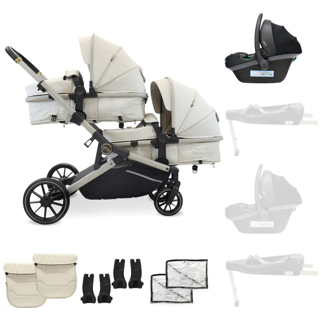 My Babiie Tandem Stroller with Car Seat - MB33