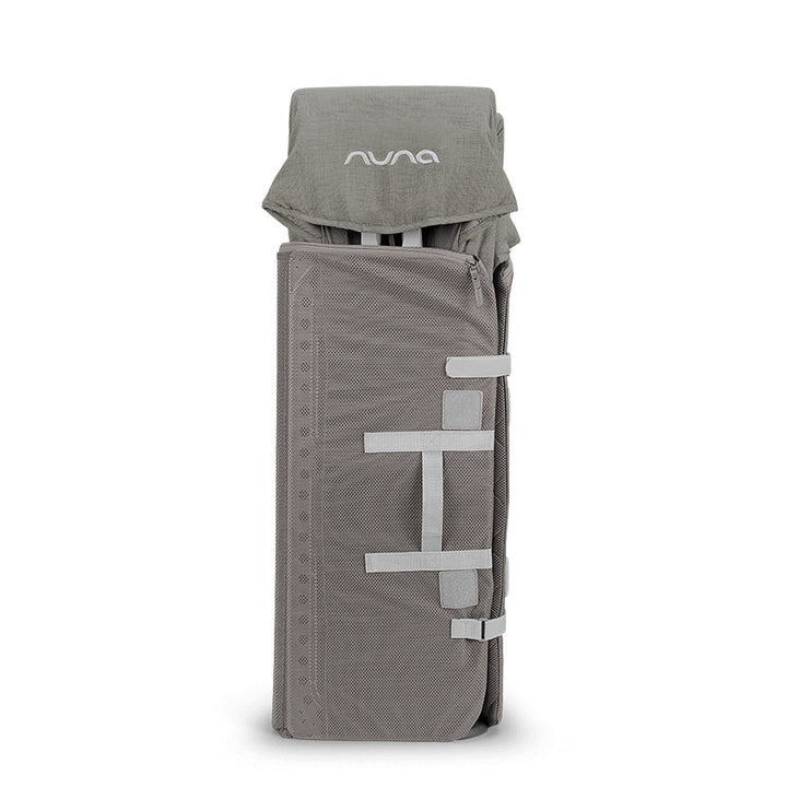 Gray baby carrier with Nuna logo on a white background