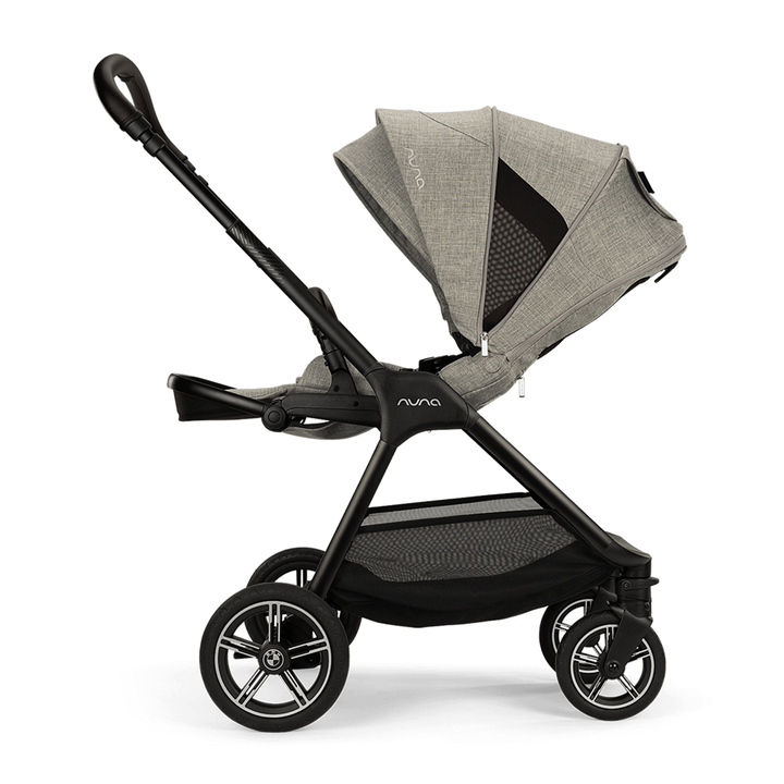 Nuna stroller with gray canopy on a white background