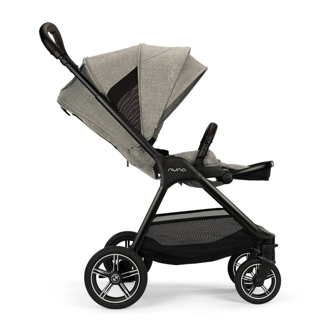 Nuna stroller with gray canopy on a white background