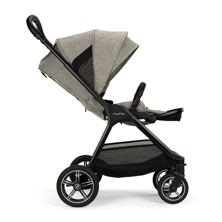 Nuna stroller with gray canopy on a white background