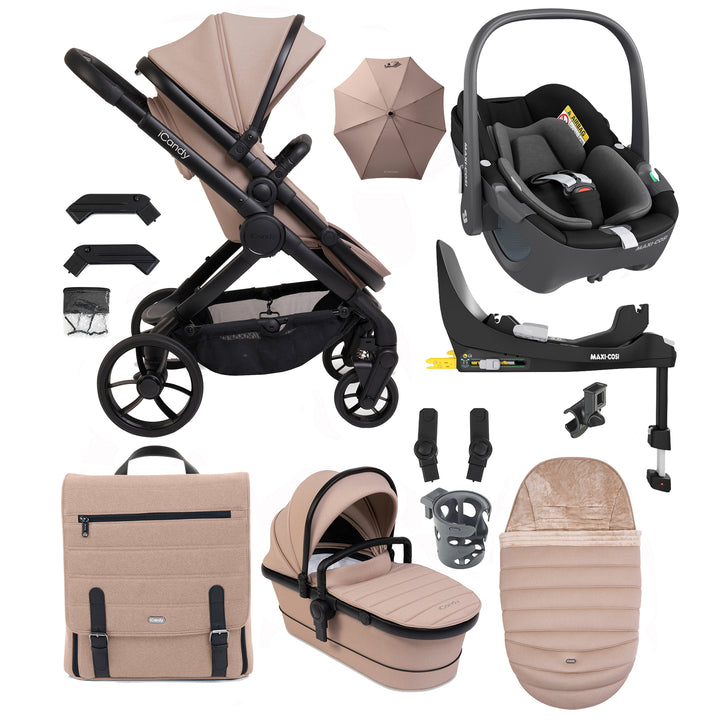 iCandy Peach 7 Pushchair and Carrycot Complete with Maxi Cosi Pebble 360 Pro and Base