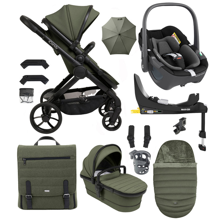 iCandy Peach 7 Pushchair and Carrycot Complete with Maxi Cosi Pebble 360 Pro and Base