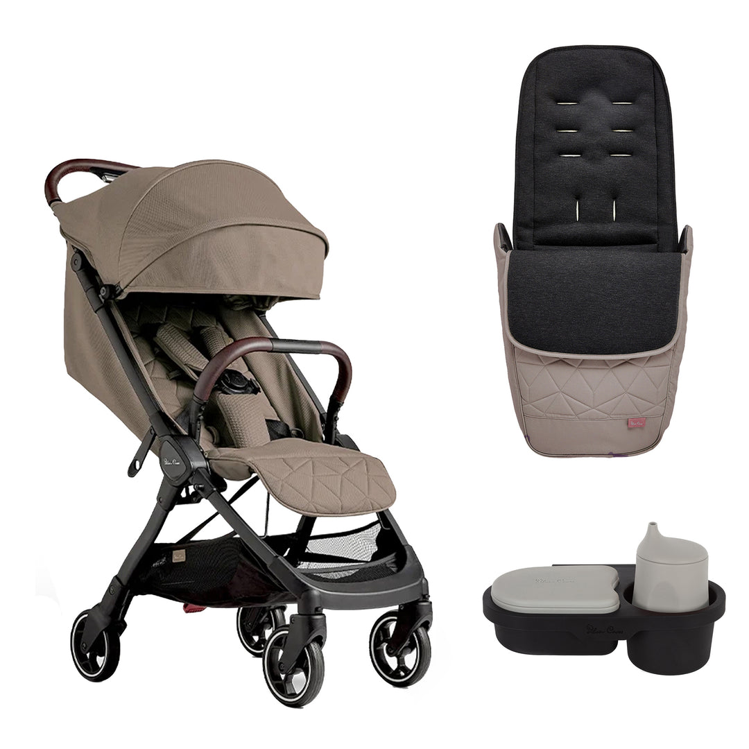 Sliver Cross Clic Footmuff & Snack Tray Bundle