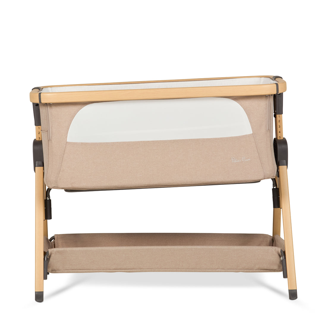 Silver Cross Lunar Bedside Crib - Oatmeal