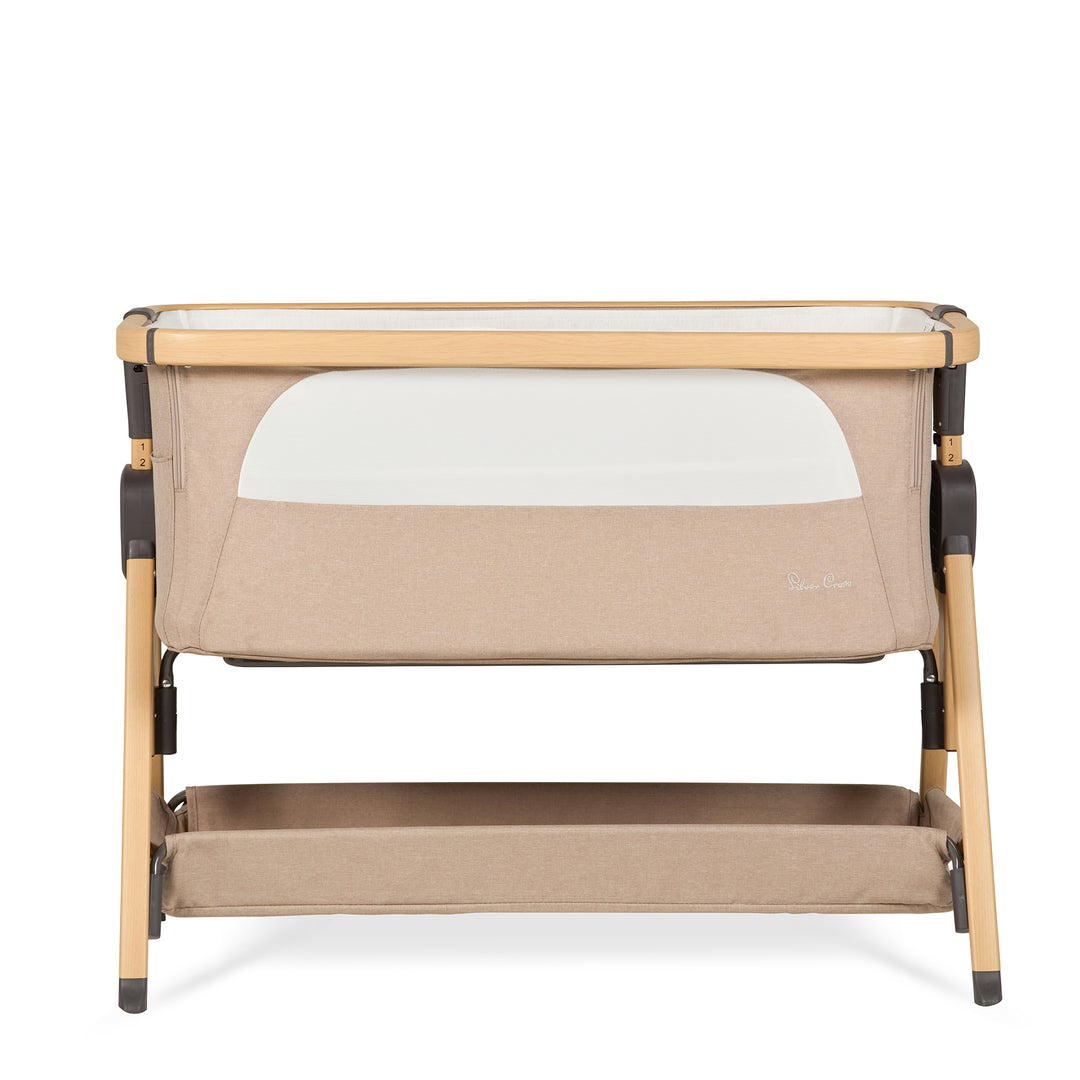 Silver Cross Lunar Bedside Crib - Oatmeal