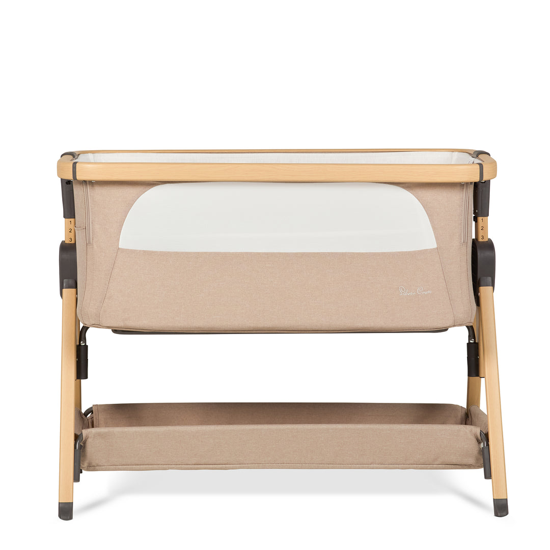 Silver Cross Lunar Bedside Crib - Oatmeal