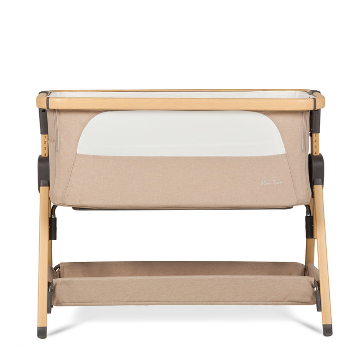 Silver Cross Lunar Bedside Crib - Oatmeal