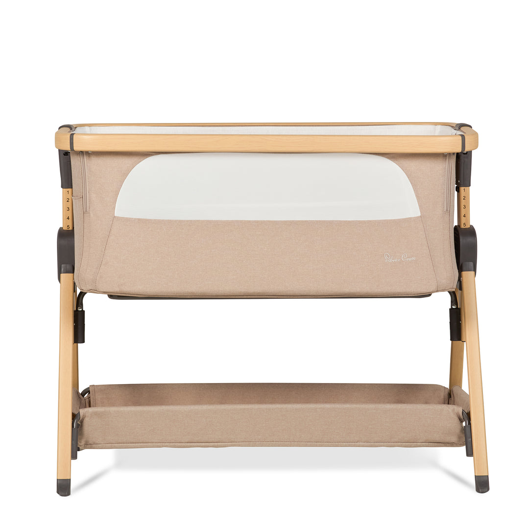 Silver Cross Lunar Bedside Crib - Oatmeal