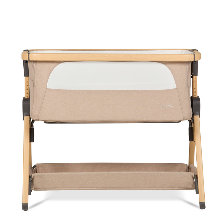 Silver Cross Lunar Bedside Crib - Oatmeal