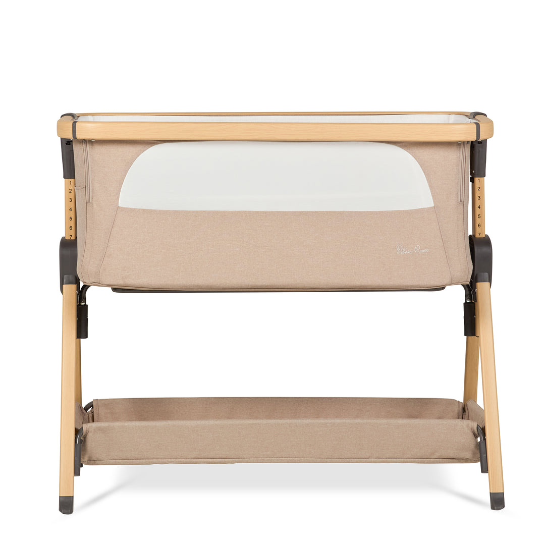 Silver Cross Lunar Bedside Crib - Oatmeal