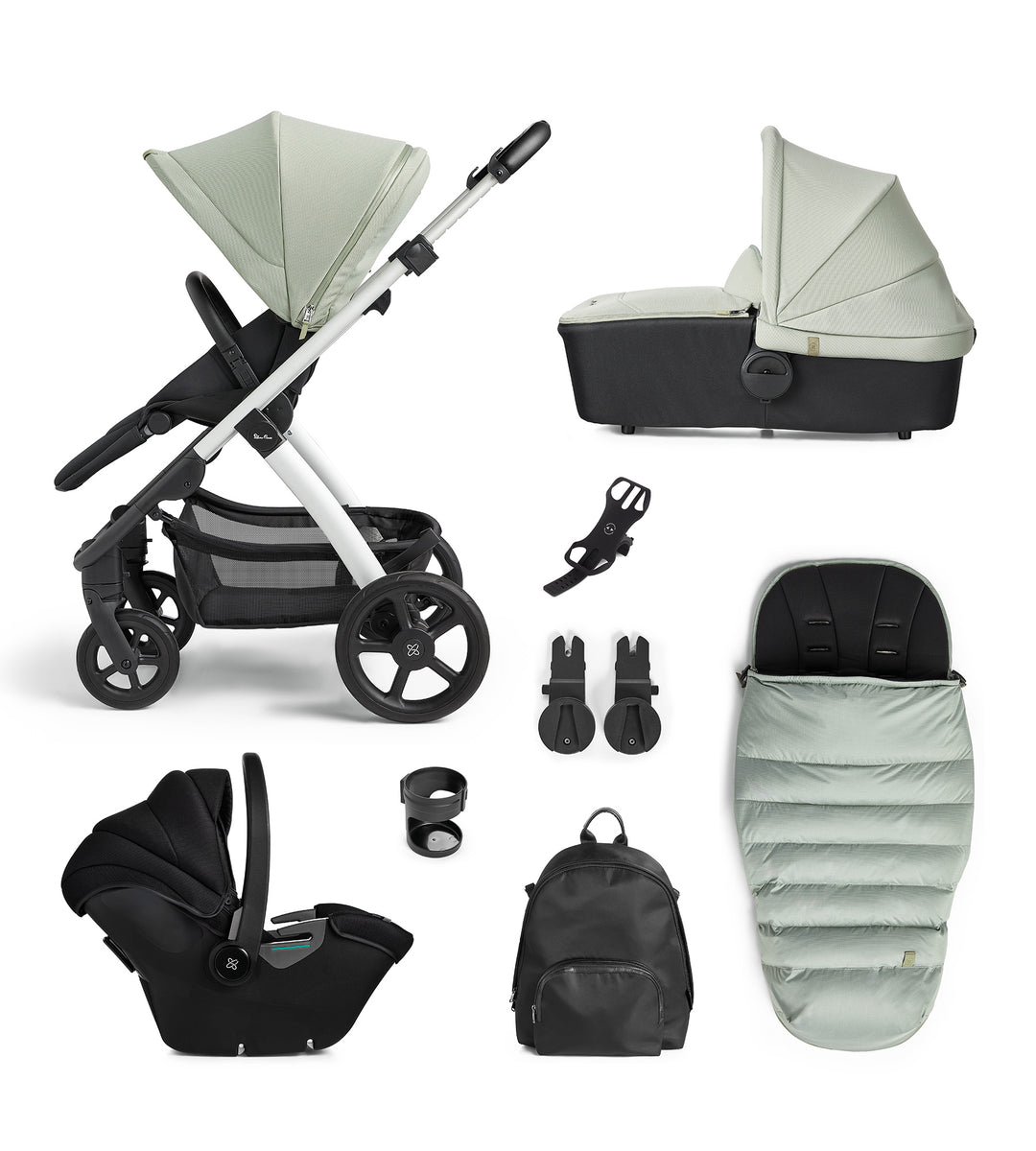 Silver Cross Tide and Accessories Bundle with Dream Car Seat - Black Chassis