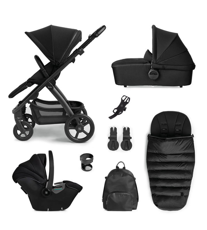 Silver Cross Tide and Accessories Bundle with Dream Car Seat - Black Chassis