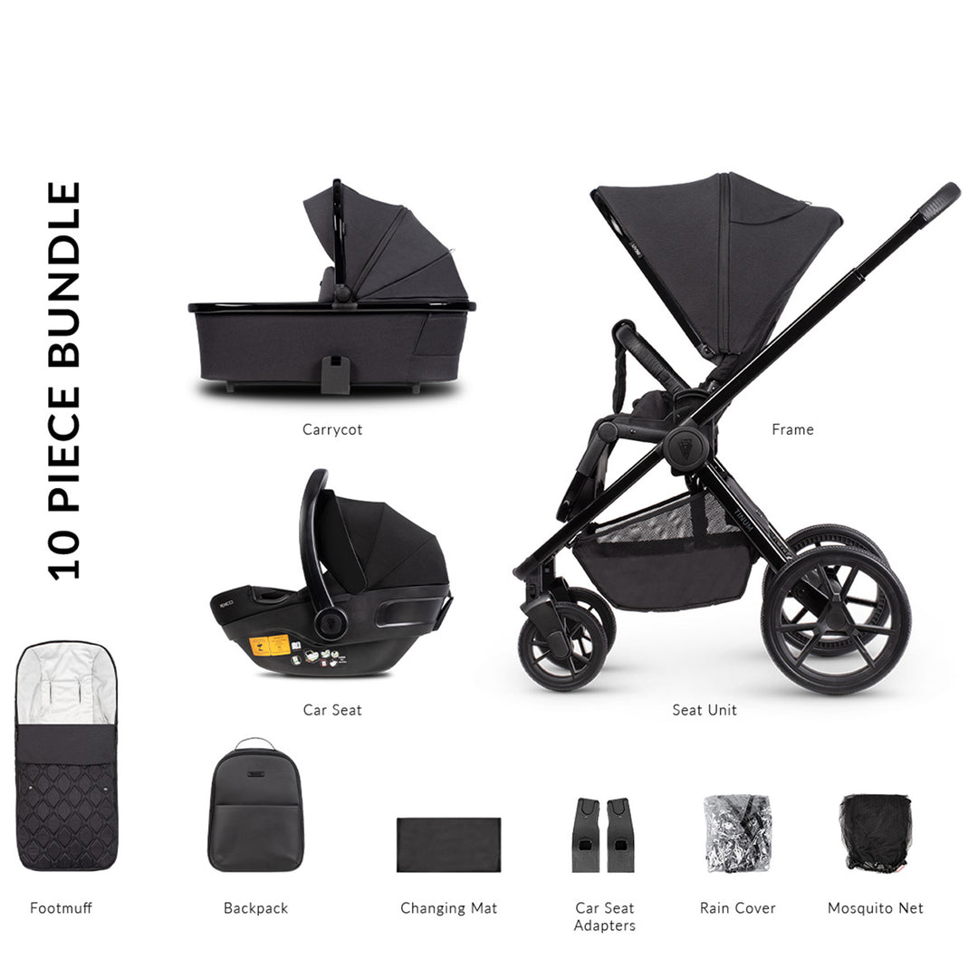 Venicci  Edge SE 3 in 1 Pushchair with Engo Car Seat - Raven