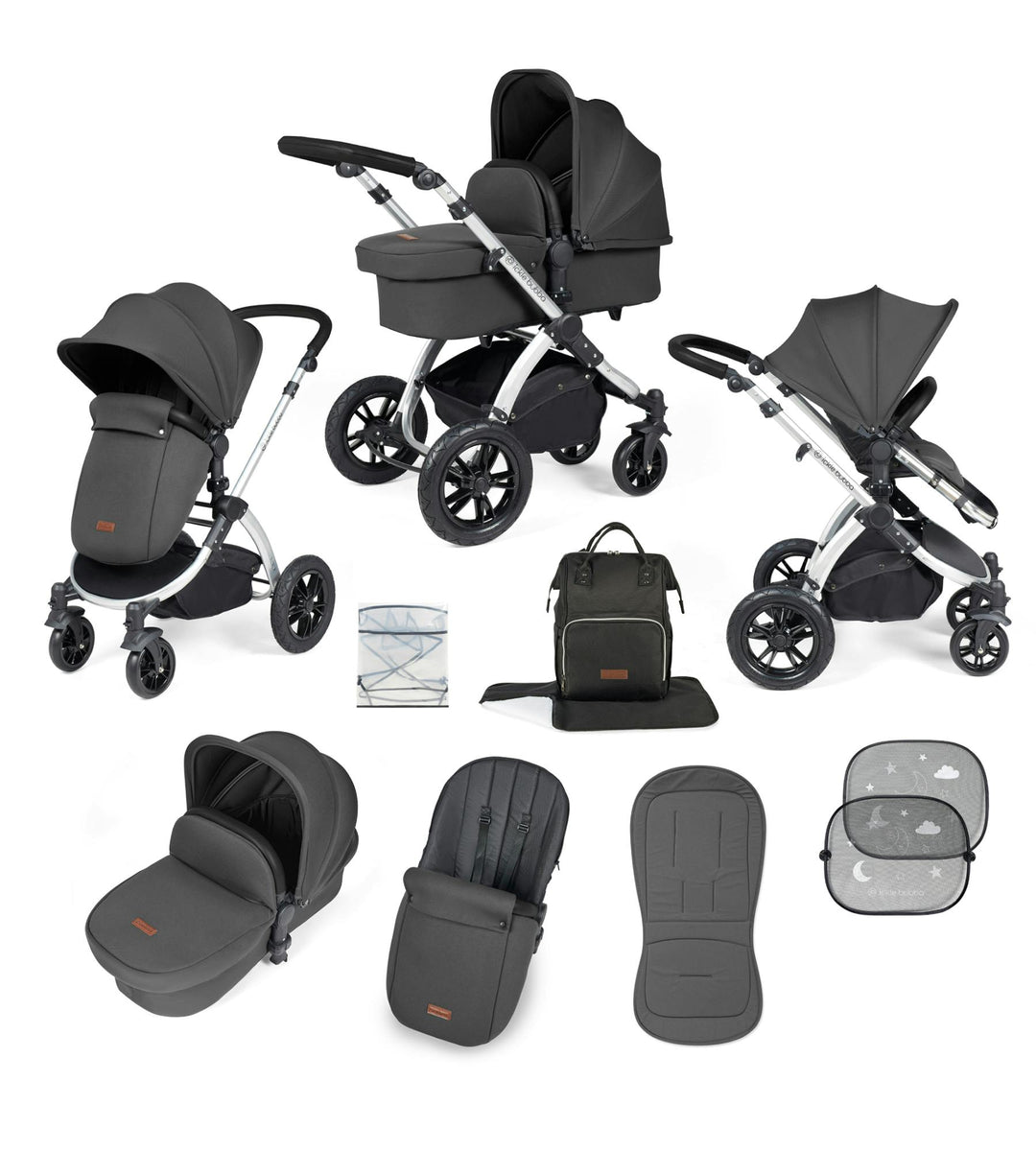 Ickle bubba Stomp Luxe 2 in 1 Plus Pushchair - Silver Chassis