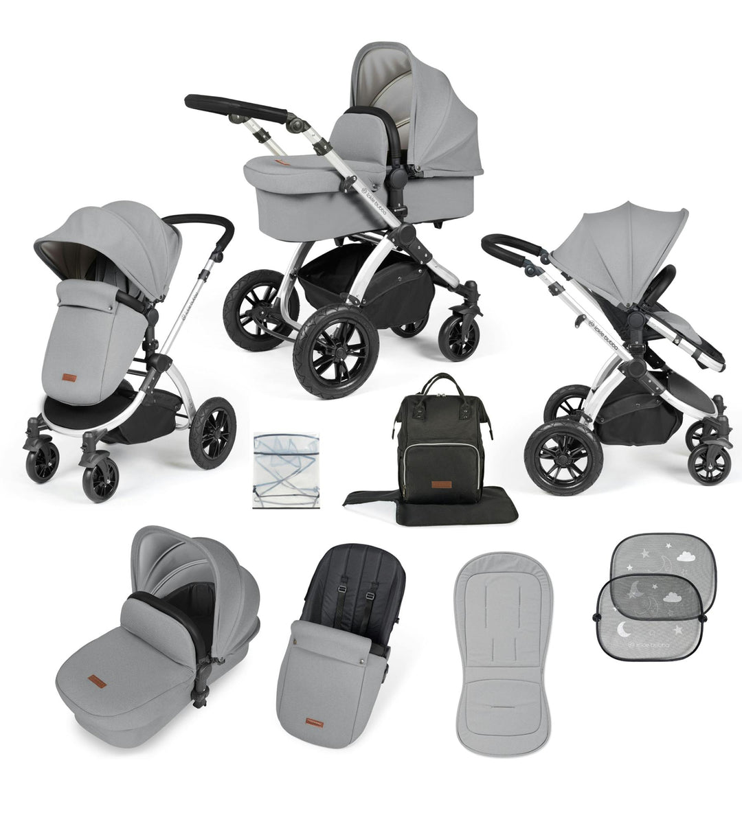 Ickle bubba Stomp Luxe 2 in 1 Plus Pushchair - Silver Chassis